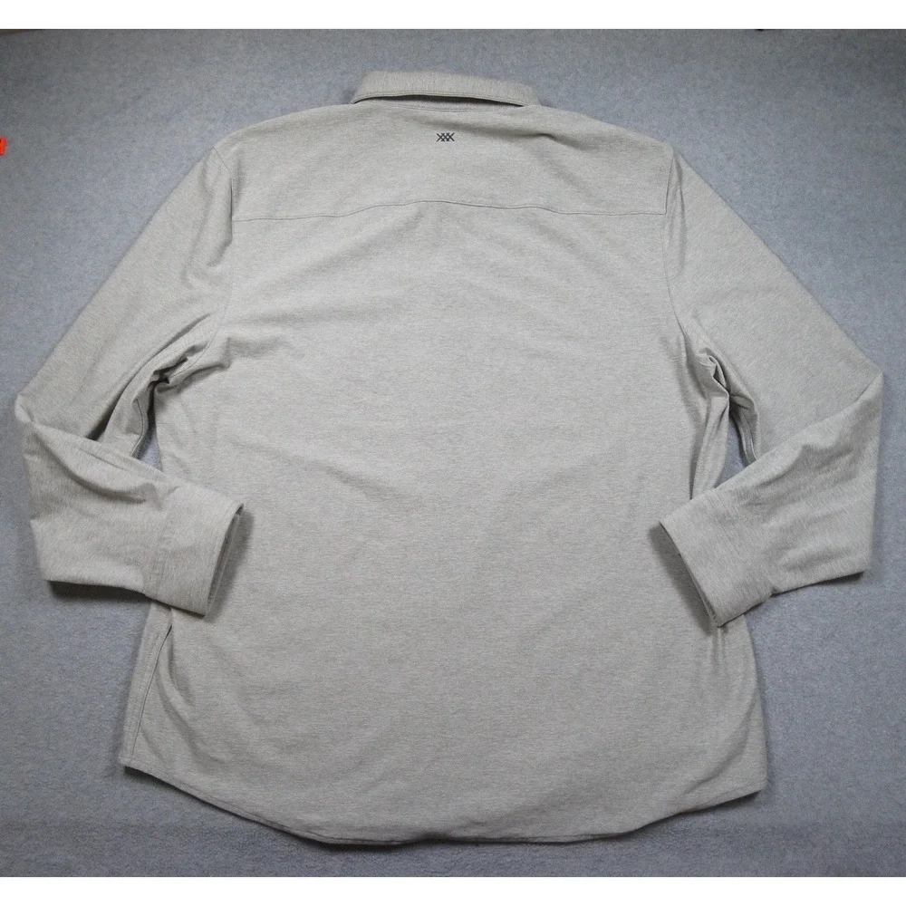 Rhone Shirt Mens 2XL XXL Gray Button Up Long Sleeve Stretch Outdoors Collared